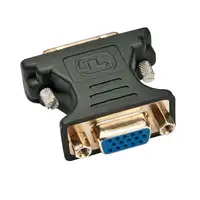 Lindy 41199 cambiador de género para cable VGA DVI-I Negro, Oro