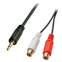 Lindy 35678 cable de audio 0,25 m 2 x RCA 3,5mm Negro, Rojo, Blanco
