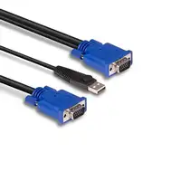 Lindy 32187 cable para video, teclado y ratón (kvm) Negro, Azul 3 m