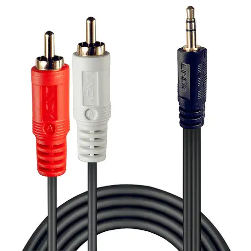 Lindy 35682 cable de audio 3 m 2 x RCA 3,5mm Negro
