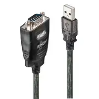 Lindy 42686 cable de serie Negro 1,1 m USB tipo A DB-9