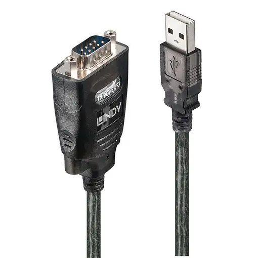 Lindy 42686 cable de serie Negro 1,1 m USB tipo A DB-9