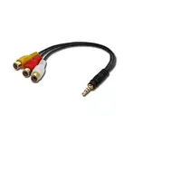 Lindy 35539 cable de vídeo compuesto 0,25 m 3,5mm 3 x RCA Negro