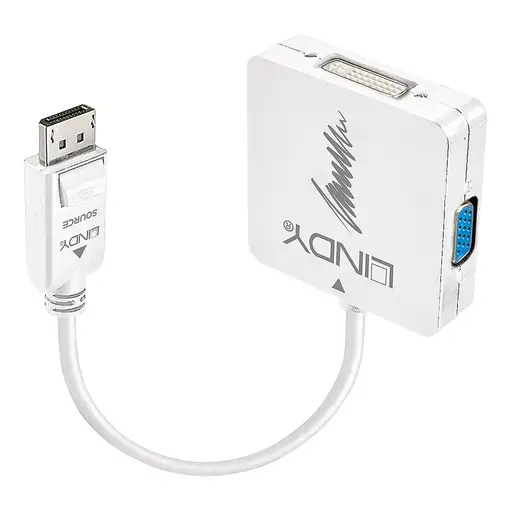Lindy 41028 adaptador de cable de vídeo DisplayPort DVI-D + VGA (D-Sub) + HDMI Neg