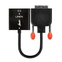 Lindy 38189 adaptador de cable de vídeo 0,1 m DVI-D VGA (D-Sub) Negro