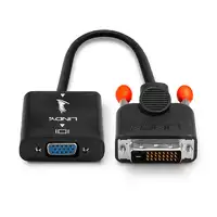 Lindy 38189 adaptador de cable de vídeo 0,1 m DVI-D VGA (D-Sub) Negro