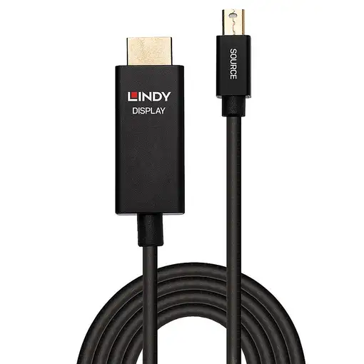 Lindy 40920 adaptador de cable de vídeo 0,5 m Mini DisplayPort HDMI Negro