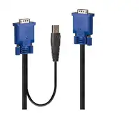 Lindy 32186 cable para video, teclado y ratón (kvm) Negro, Azul 2 m