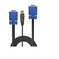 Lindy 32186 cable para video, teclado y ratón (kvm) Negro, Azul 2 m