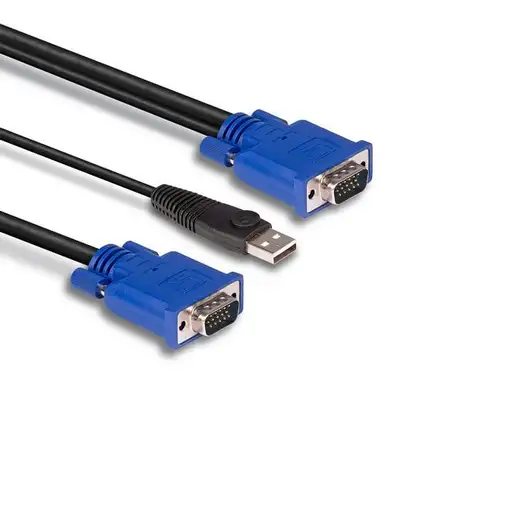 Lindy 32186 cable para video, teclado y ratón (kvm) Negro, Azul 2 m