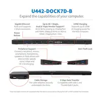 Tripp Lite U442-DOCK7D-B Estación de Conexión USB C, Pantalla Triple - 4K HDMI y D