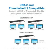 Tripp Lite U442-DOCK7D-B Estación de Conexión USB C, Pantalla Triple - 4K HDMI y D