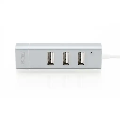 Digitus Concentrador USB 2.0 de 3 puertos y adaptador LAN Fast Ethernet con conexi