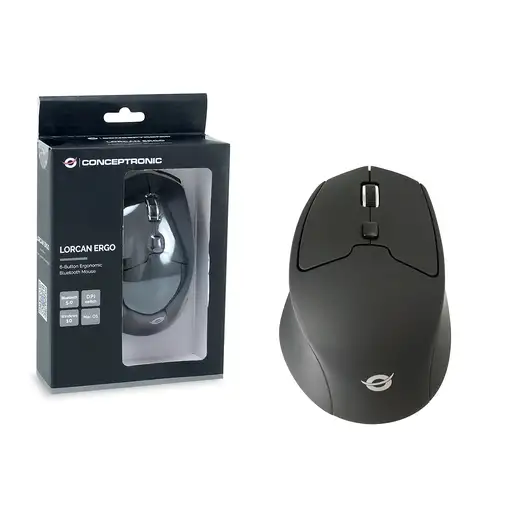 Conceptronic LORCAN02B Ergo ratón Oficina mano derecha Bluetooth Óptico 1600 DPI