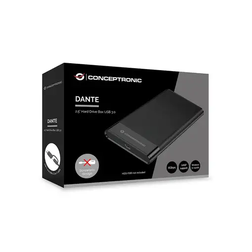 Conceptronic DANTE06B caja para disco duro externo Carcasa de disco duro/SSD Negro