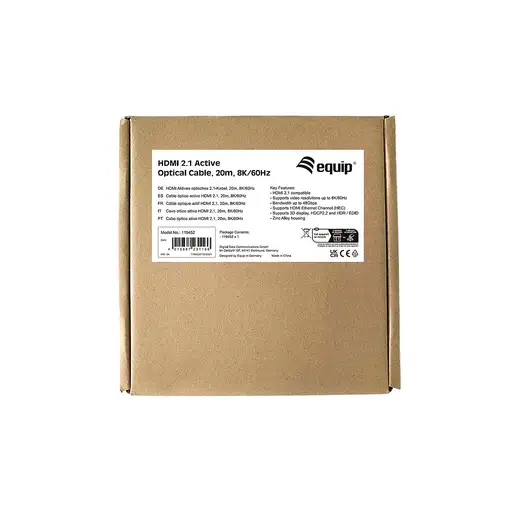 Equip 119452 Cable óptico activo HDMI 2.1, 20 m, 8K/60 Hz, 4K/120 Hz
