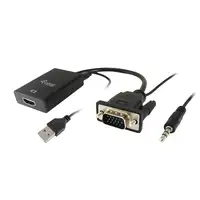 Equip 119038 adaptador de cable de vídeo 0,2 m VGA (D-Sub) + 3,5mm DVI-D + USB Neg