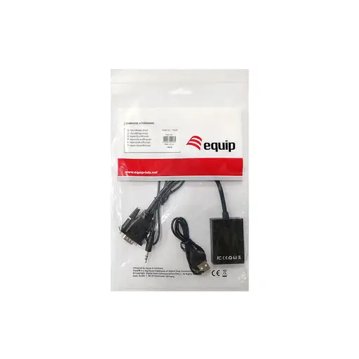 Equip 119038 adaptador de cable de vídeo 0,2 m VGA (D-Sub) + 3,5mm DVI-D + USB Neg