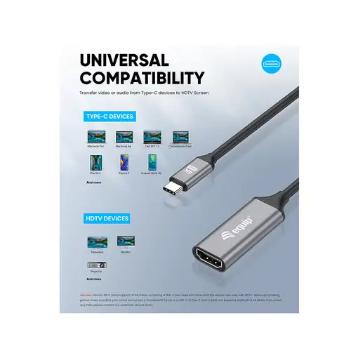 Equip Adaptador USB-C a HDMI 2.0, 4K/60Hz
