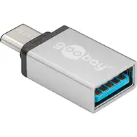 Goobay 56620 cambiador de género para cable USB C USB A Plata