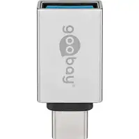 Goobay 56620 cambiador de género para cable USB C USB A Plata