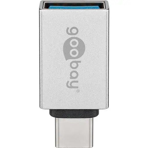 Goobay 56620 cambiador de género para cable USB C USB A Plata