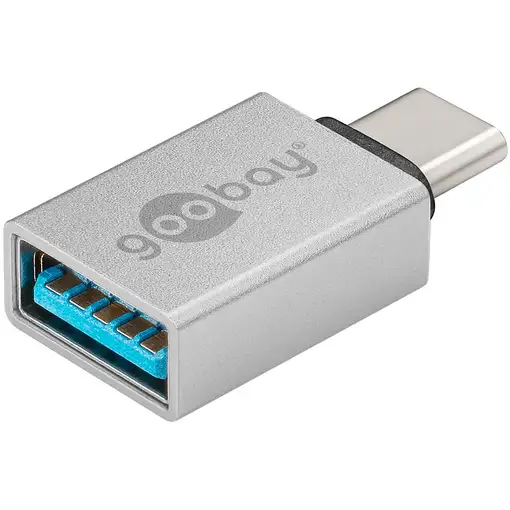 Goobay 56620 cambiador de género para cable USB C USB A Plata