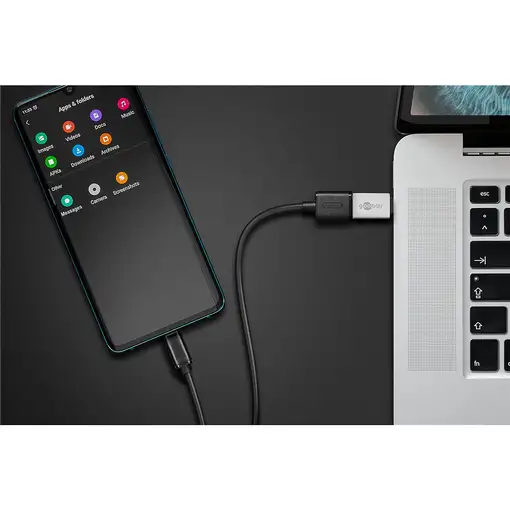 Goobay 56620 cambiador de género para cable USB C USB A Plata