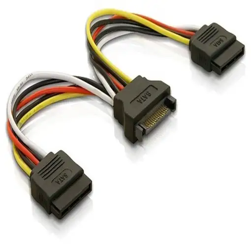 DeLOCK Cable Power SATA 15pin > 2x SATA HDD – straight 0,15 m