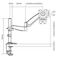 Equip Soporte de escritorio articulado para monitor de 13"-27