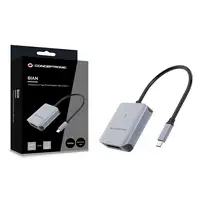 Conceptronic BIAN08G lector de tarjeta USB 3.2 Gen 2 Type-C Gris