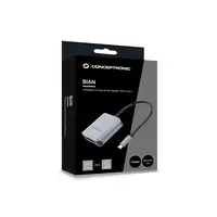 Conceptronic BIAN08G lector de tarjeta USB 3.2 Gen 2 Type-C Gris