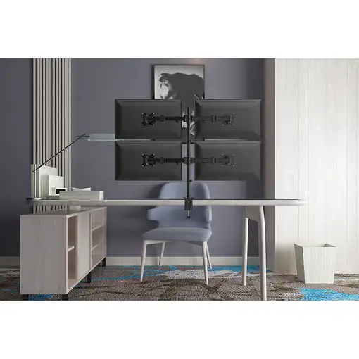 Equip Soporte articulado de sobremesa para monitor cuádruple de 13"-27