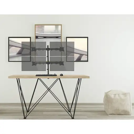Equip Soporte articulado de sobremesa para monitor cuádruple de 13"-27