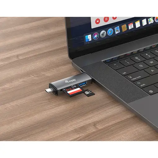 Equip 245460 lector de tarjeta USB 3.2 Gen 1 (3.1 Gen 1) Type-A/Type-C Gris