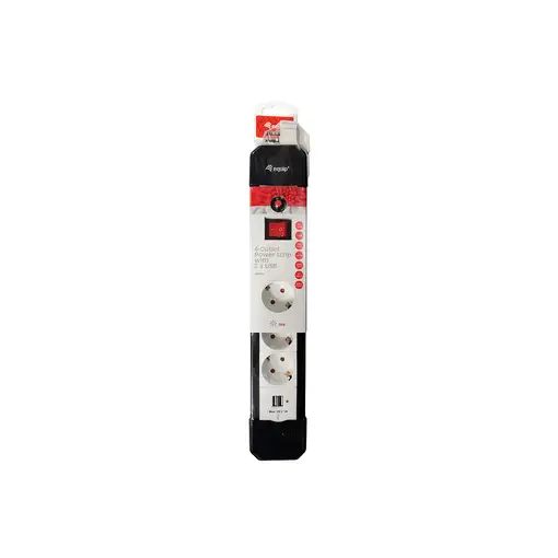 Equip 245553 base múltiple 1,5 m 4 salidas AC Interior Negro, Blanco