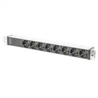 Digitus Regleta de enchufes con perfil de aluminio y fusible, 8 tomas de corriente
