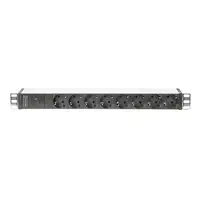 Digitus Regleta de enchufes con perfil de aluminio y fusible, 8 tomas de corriente