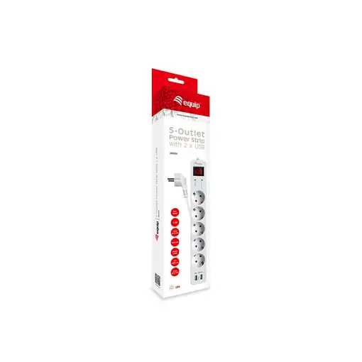 Equip 245554 base múltiple 1,8 m 5 salidas AC Interior Blanco