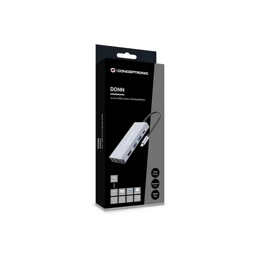 Conceptronic DONN20G Alámbrico USB 3.2 Gen 1 (3.1 Gen 1) Type-C Gris