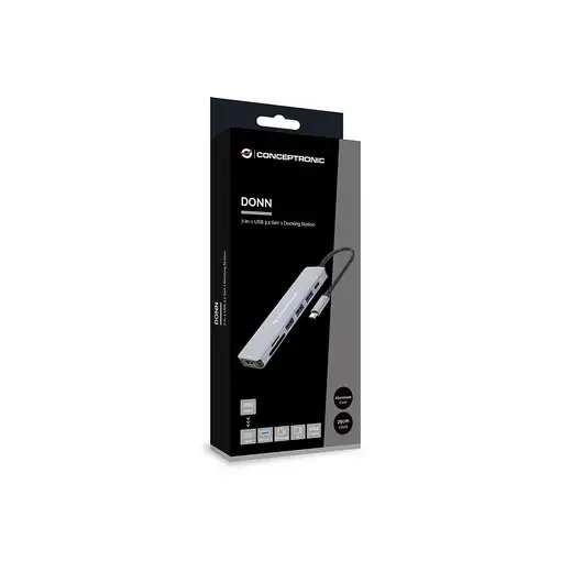 Conceptronic DONN19G base para portátil y replicador de puertos Alámbrico USB 3.2