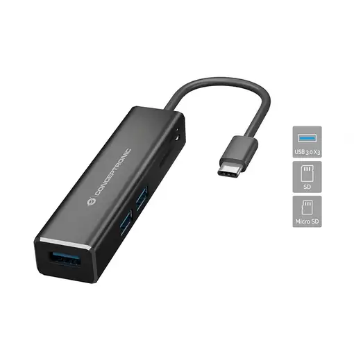Conceptronic DONN08B base para portátil y replicador de puertos USB 3.2 Gen 1 (3.1