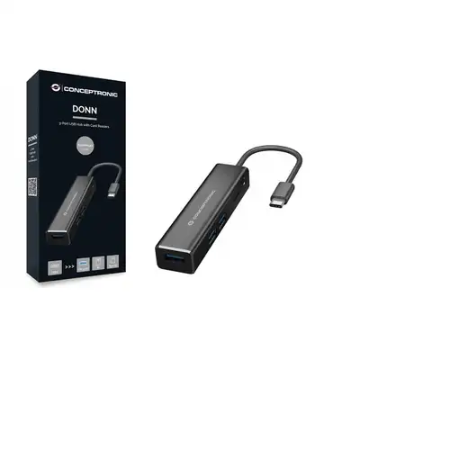 Conceptronic DONN08B base para portátil y replicador de puertos USB 3.2 Gen 1 (3.1