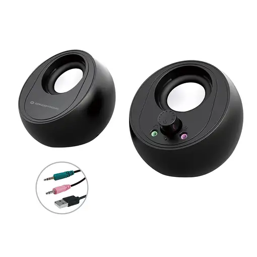 Conceptronic BJORN01B altavoz De 2 vías Negro Inalámbrico y alámbrico 10 W