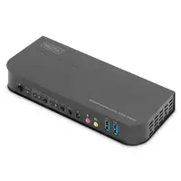 Digitus Conmutador KVM, 2 puertos, 4K60Hz, 2 DP in, 1 DP/HDMI out