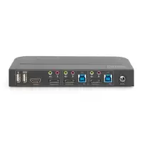 Digitus Conmutador KVM, 2 puertos, 4K60Hz, 2 DP in, 1 DP/HDMI out