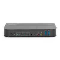 Digitus Conmutador KVM, 2 puertos, 4K60Hz, 2 DP in, 1 DP/HDMI out
