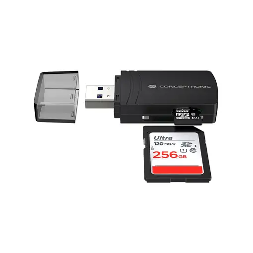 Conceptronic BIAN06B lector de tarjeta USB 3.2 Gen 1 (3.1 Gen 1) Type-A Negro