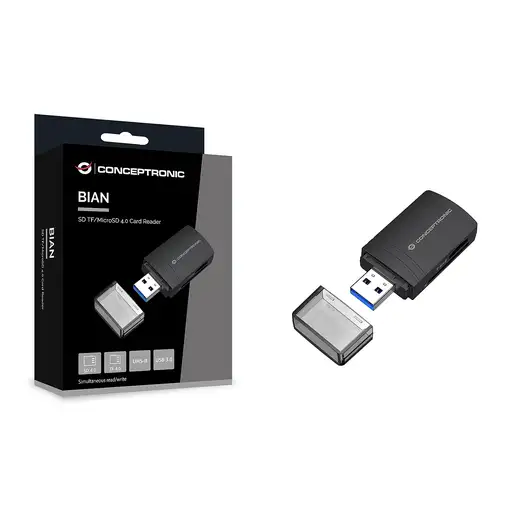 Conceptronic BIAN06B lector de tarjeta USB 3.2 Gen 1 (3.1 Gen 1) Type-A Negro