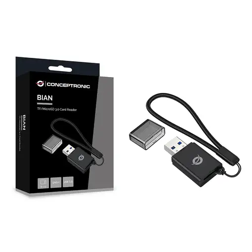 Conceptronic BIAN07B lector de tarjeta USB 3.2 Gen 1 (3.1 Gen 1) Type-A Negro